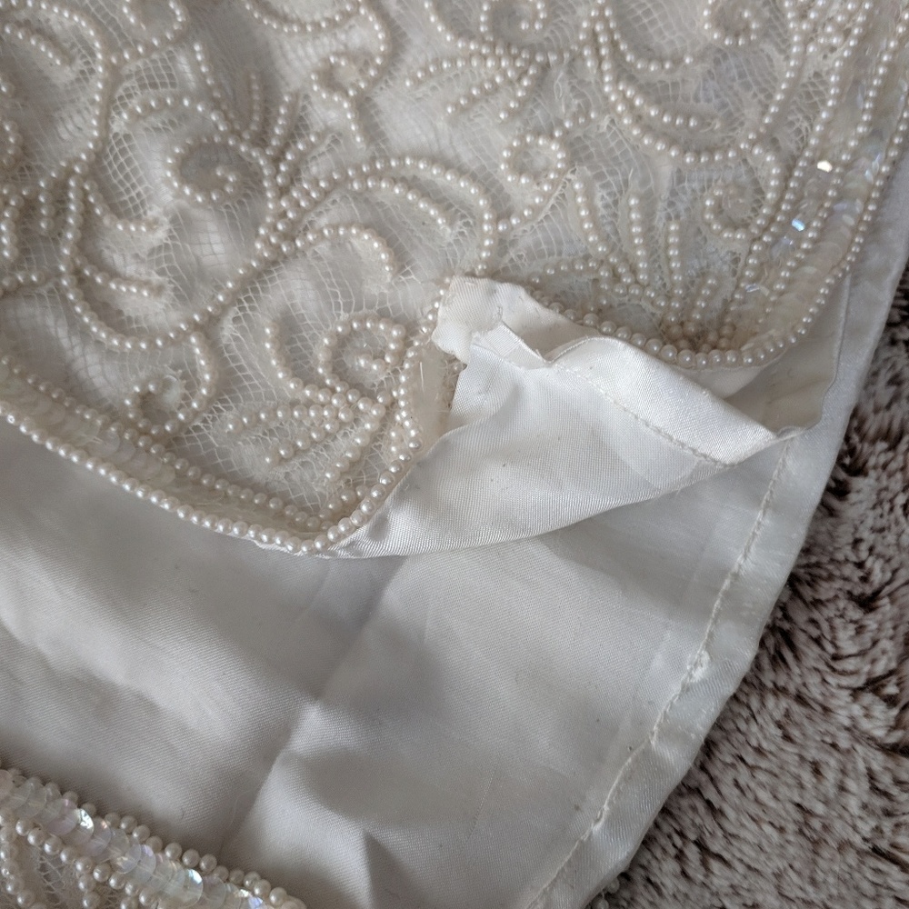 Beaded Cream Evening Gown - Picture 3 of 7